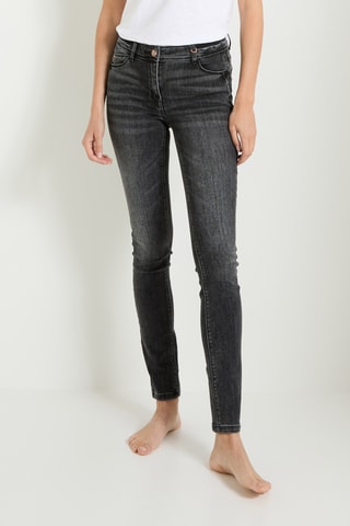 Jean slim push-up taille haute - Gris foncé