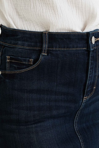 Jupe droite en jean - Bleu marine