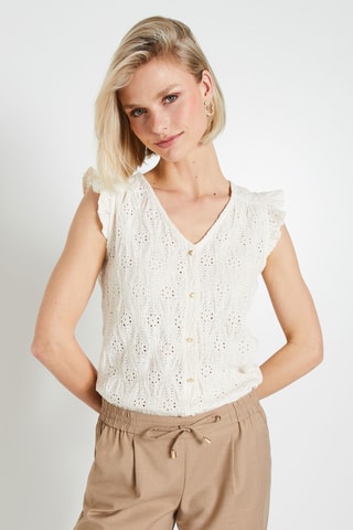 Top en broderie anglaise - Ecru