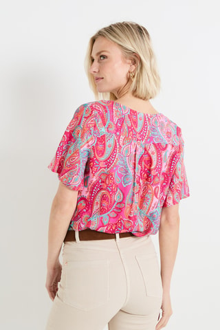 Blouse - Fuchsia et ciel