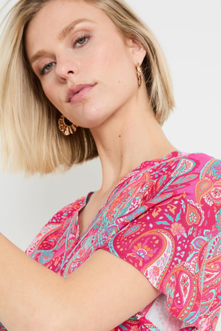 Blouse - Fuchsia et ciel