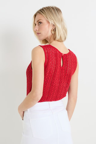 Top en crochet - Rouge