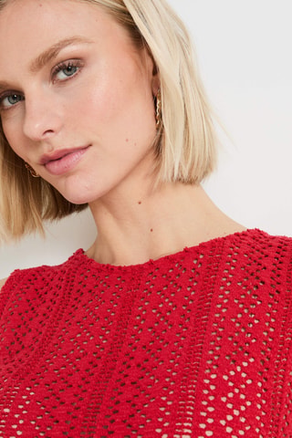 Top en crochet - Rouge