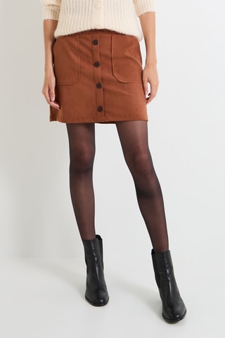 Jupe droite en velours - Marron