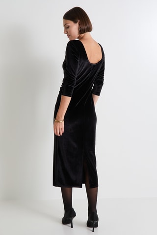 Robe fourreau en velours - Noir