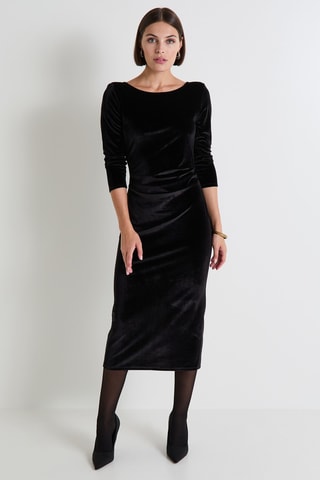 Robe fourreau en velours - Noir