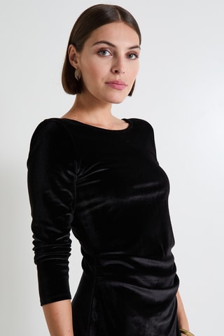 Robe fourreau en velours - Noir
