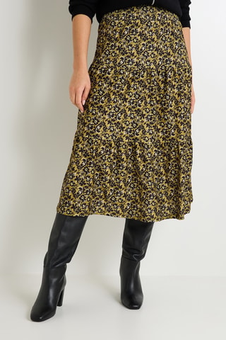 Jupe midi taille haute - Kaki