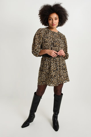 Jupe patineuse taille haute - Vert olive