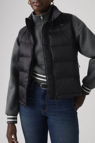 Bodywarmer Willa Down Packable Vest Caviar - Zwart