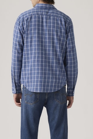 Linnen Overhemd Classic 1 Pkt Standard Hakan Plaid Sunsh - Blauw