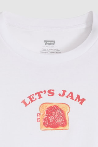 T-shirt Essential Sporty Lets Jam Bright - Wit
