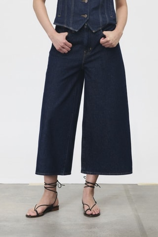Jeans wide legs - Donkerblauw - Blauw