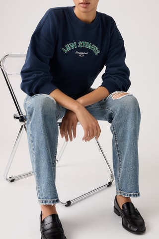 Sweater Vintage Boxy Crew - Blauw