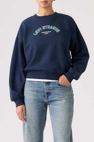 Sweater Vintage Boxy Crew - Blauw
