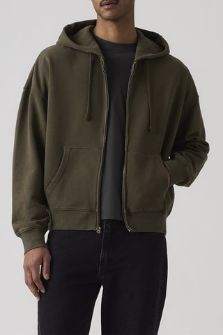Sweater met Capuchon Hayes Boxy Full Zip - Bruin