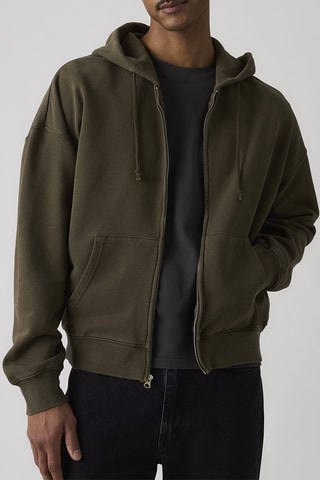 Sweater met Capuchon Hayes Boxy Full Zip - Bruin