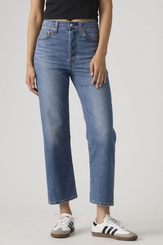 Rechte Jeans Hoge Taille Ribcage - Indigoblauw - Blauw
