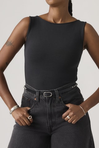 Leren Riem Glam Stud - Zwart