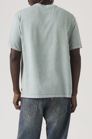 T-shirt Vintage Fit Graphic Stretched Serif - Grijs