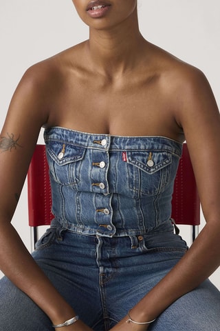 Spijkertop Denim Tube All Over - Blauw