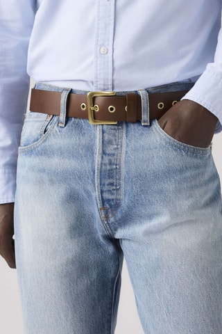 Leren Riem Maverick Eyelet - Bruin