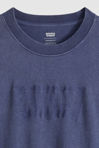 T-shirt Vintage Fit Graphic Grunge Wash N - Blauw