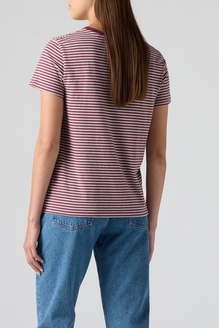 T-shirt Perfect Collegiate Burgundy Stri - Rood