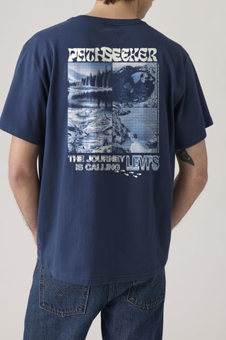 T-shirt relaxed Relaxed Fit Abstract Glacial Scene - Blauw