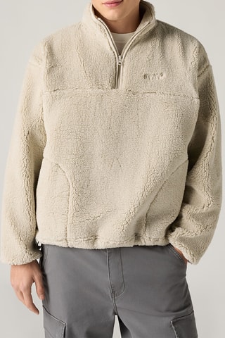 Sweater Sherpa Popover Pumice - Grijs