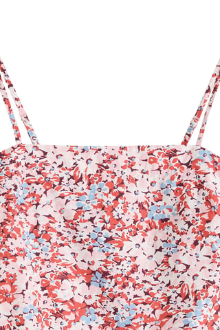 Trapezium Jurk Adira Sl Mini Drelaurie Floral Coral - Roze