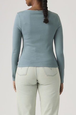 Top Essential Sqrd Neck Long Sleeve Garment - Blauw