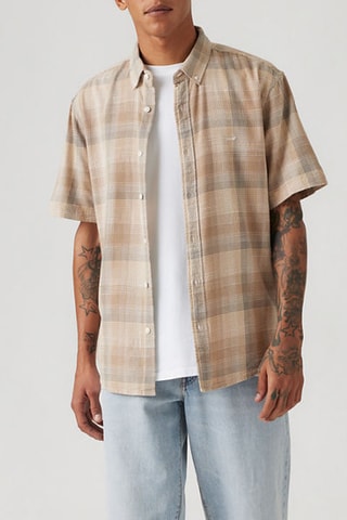 Overhemd - Beige - Wit, beige en bruin
