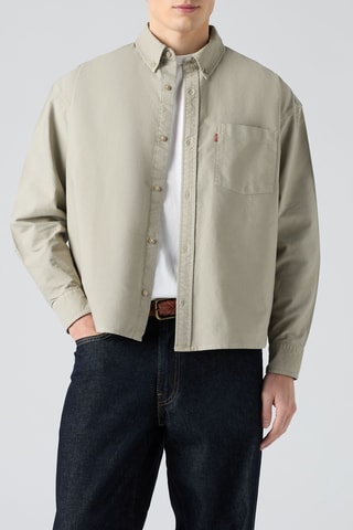 Overhemd Garment Dyed Zandt Boxy Colby - Kaki