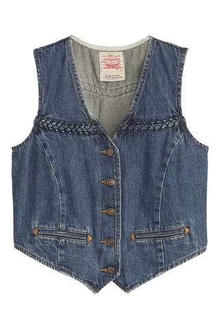 Mouwloos Vest Braided - Indigoblauw - Blauw