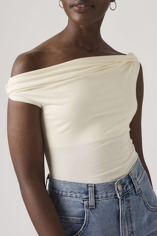 Top Tori Twisted Clean Knit Egret Viscose - Ecru