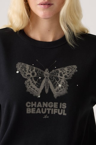 T-shirt Vintage Change Is Beautiful Anthr - Zwart