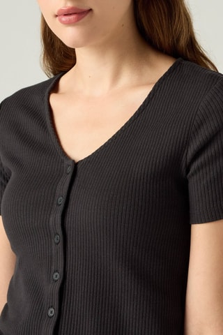 Top Muse Caviar Rib - Zwart