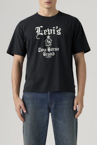 T-shirt Boxy Gothic  2 Jet - Zwart