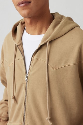 Sweater met Capuchon Lowell Western Full Zip Garment - Lichtbruin
