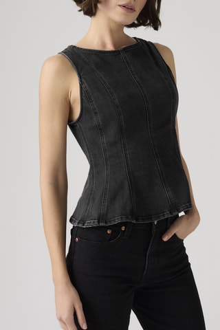 Spijkertop Leighton Peplum Top Ny Nights - Zwart