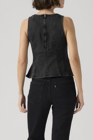Spijkertop Leighton Peplum Top Ny Nights - Zwart