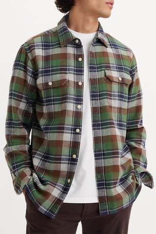 Blouse Jackson Worker Denver Plaid Fondue Fudge - Beige