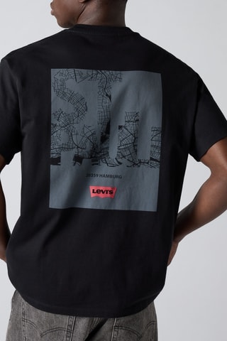 T-shirt Vintage Fit St. Pauli Hamburg - Zwart