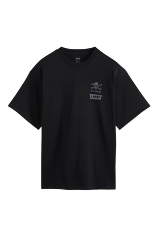 T-shirt Vintage Fit St. Pauli Hamburg - Zwart