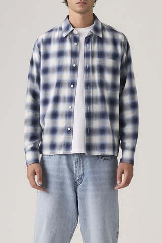 Blouse Duboce Boxy Over James Plaid Rain W - Blauw