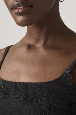 Crop spijkertop Jadine Denim Cami First Or Last Top - Zwart