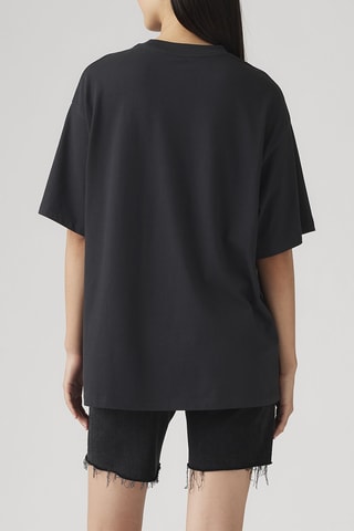 T-shirt Graphic Short Stack Moonlight P - Zwart