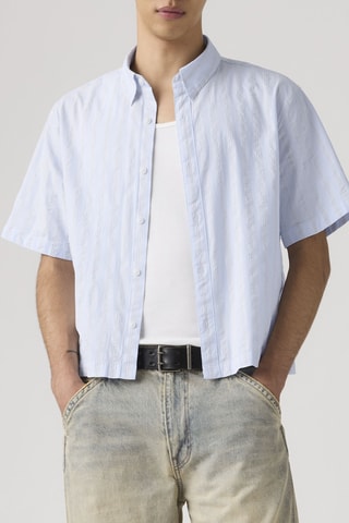 Blouse Lama Boxy Bernal Stripe Soft - Blauw