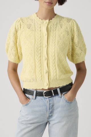 Vest Pauline Pointelle Cardi French - Geel